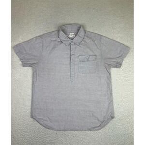 Bridge & Burn Shirt Mens Medium Gray Short Sleeve Popover Standard Fit Casual